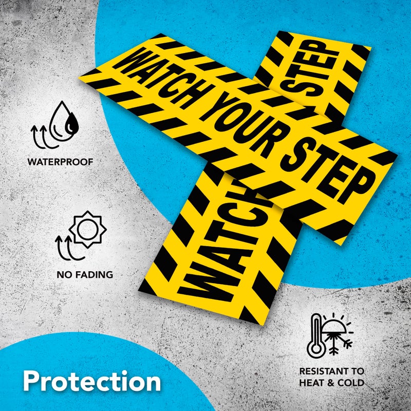 DIMARONGTON 2 PC Watch Your Step Vinyl Stickers - 10x3 Caution Stickers - Image 5